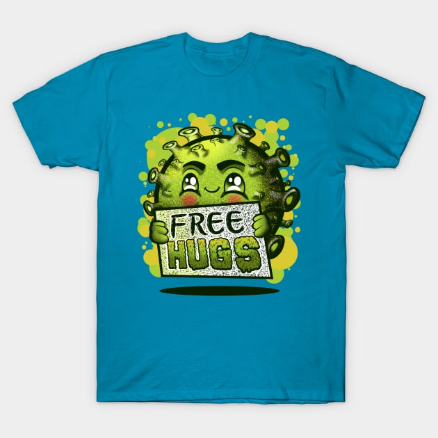 corona free hugs cute and funny T-Shirt by the house of parodies